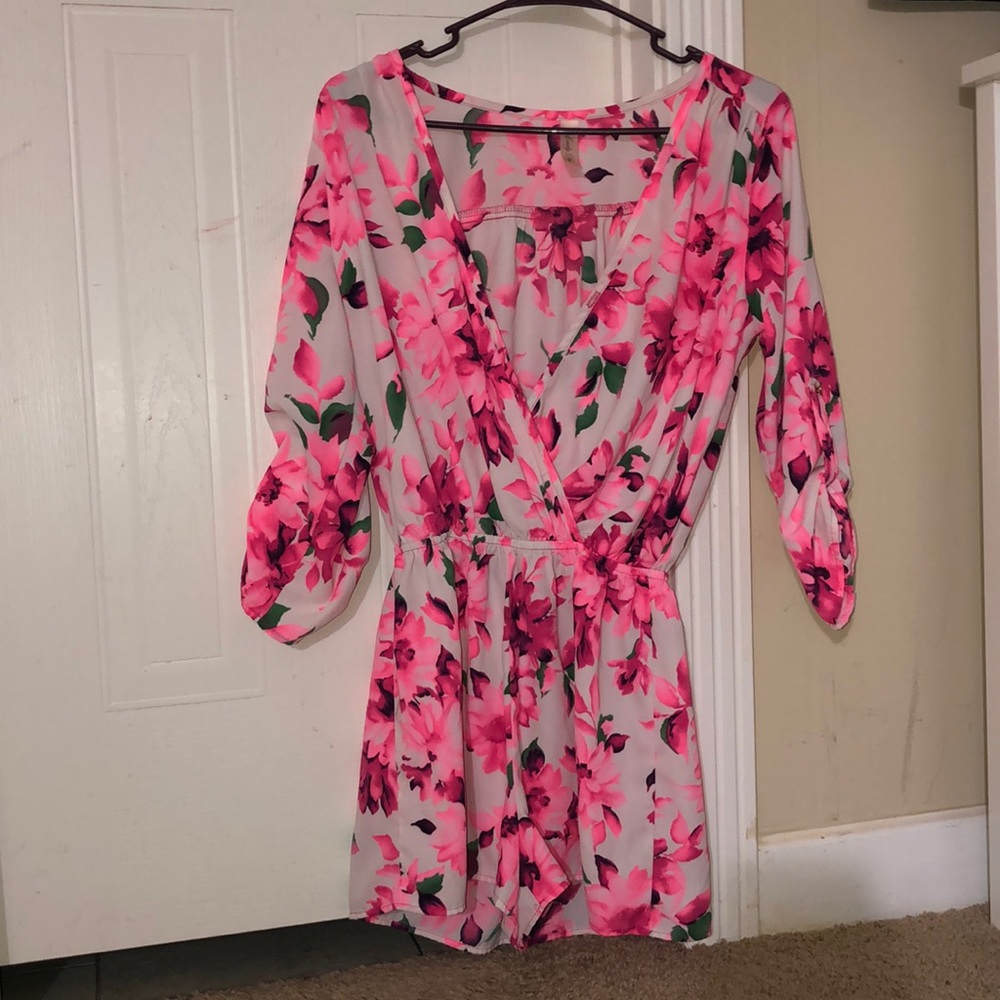 Floral V-Neck Romper